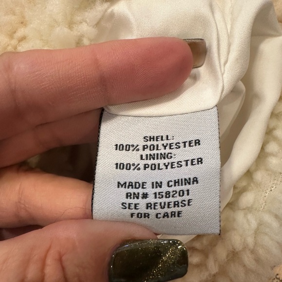 Wild Rose LA Teddy Jacket Women’s Small Faux Shearling Cream Pink Check Sherpa - Picture 7 of 10